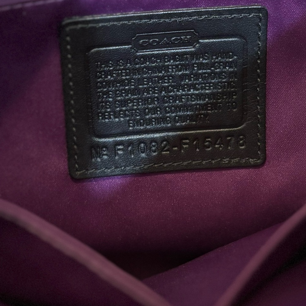 Vintage Y2K Coach Black Leather Shoulder Bag | Silver Hardware | Purple Lining - Picture 7 of 11